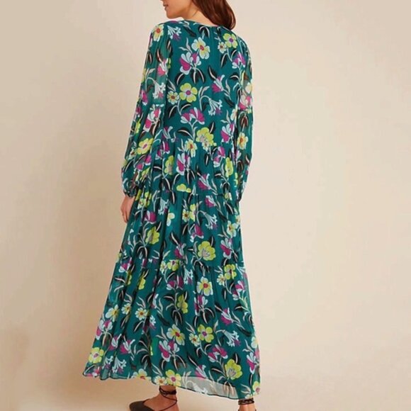 Anthropologie Delpozo Floral-Printed Dress - Picture 2 of 9